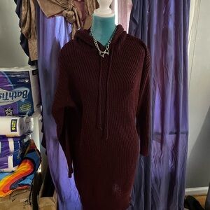 Women's Burgundy Knit Sweater Dress